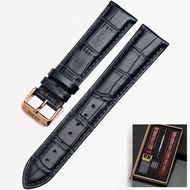 Guess สายนาฬิกาหนังแท้ผู้ชายผู้หญิงหัวเข็มขัด QUICK RELEASE 16 20 มมความหนาปานกลางสีน้ำตาลอ่อนสีแดง