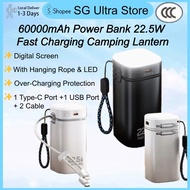 60000Mah Fast Charging Power Bank With Night Light 2Cable Large Capacity Powerbank Outdoor Camping P
