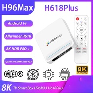 H96MAX H618Plus Android14.0 Smart TV BOX Wifi6 BT5.4 4K@60fps 8K Video Decoding 100M/Lan Google Voic
