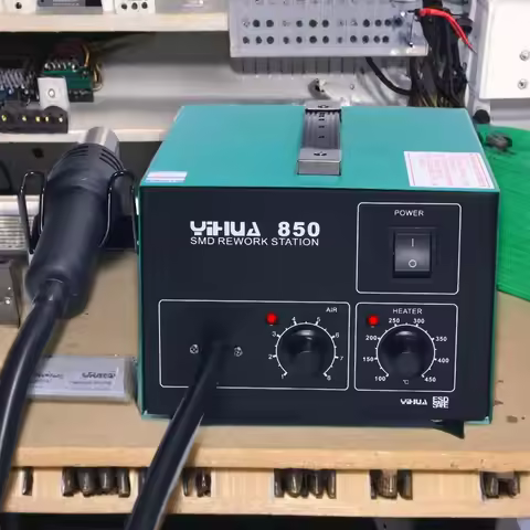 YIHUA 850 3 Nozzles Lead free Air Pump Type Hot Air Soldering Station SMD Rework Station With Heat G