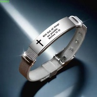 GHNRO Inspirational Quotes Braclets, Stainless Steel/PVC Silver Family Friendship Bracelet, Wristban