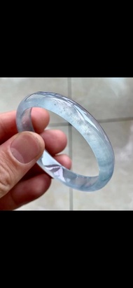 冰種玉鐲 天然翡翠玉鐲 A玉 手鐲 • 冰玻種銀藍翡翠福鐲