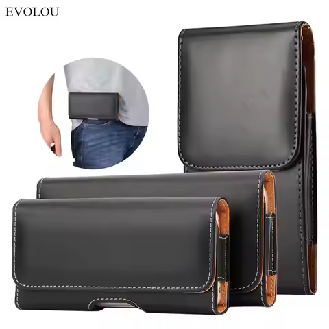Belt Clip Leather Pouch Phone Cover for Huawei P30 P20 P10 Plus V10 V20 8X 8S 8A 4C Pro 7A 7C 8C P S