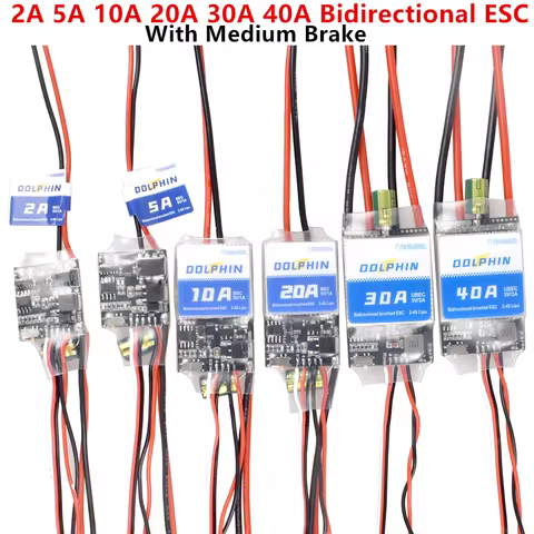 2A 5A 10A 20A 30A 40A Bidirectional With Medium Brake ESC 2S-4S battery For Rc Model DIY Boat/tank/C