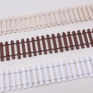 5x90cm Miniature Fence White Wooden Fence Tiny Fence for Dollhouse Fairy Garden Accessories Miniatur