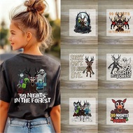 99 Nights in The Forests Patches Clothing Heat Transfer Stickers Anime DIY Washable T-Shirts Thermal