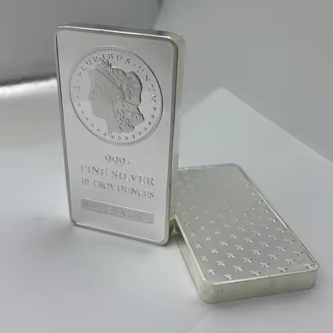 2025 Non Magnetic 10 OZ USA Badge Silver Plated Coin Vacuum Sealed Pack Bar