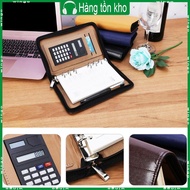 WIN PU Leather Cover A6  Notebook Loose-Leaf Business Notepad With Calculator