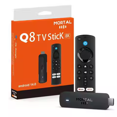 Mortal Android14 TV stick WIFI6 Voice Control TV stick Q8 8K video Allwinner H313 Netflix YouTube Tv