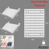 GooBoo Peboo บอร์ดพลาสติก Pegboard มีรูที่จัดเก็บของตั้งโต๊ะ DIY พร้อมชุดติดตั้งอุปกรณ์จัดระเบียบโต๊