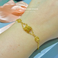 EMAS 375 RANTAI TANGAN SEMPUAH KIRA-KIRA 375 GOLD BRACELET T48 DAOMO