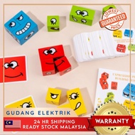 Cube Kids Emoji Building Block Board Game Expressions Puzzle - Funny Expression Puzzle Colorful