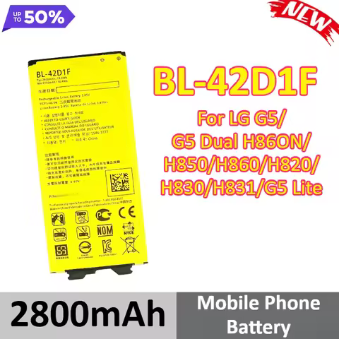 2800mAh BL-42D1F Replacement Battery For LG G5 G5 Dual H86ON H850 H860 H820 H830 H831 G5 Lite Mobile