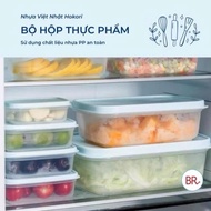 Set of 3 Hokori food containers 700ml, 1500ml, 2500ml to preserve food in the refrigerator