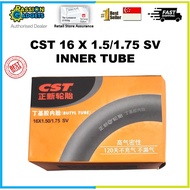 CST Butyl Rubber 16 Inch Inner Tube 16x1.5/1.75 SV 132g for MTB / Mountain Bikes / Folding Bikes
