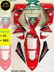 (STICKER TANAM/AIRBRUSH) RAPIDO COVER SET HONDA RS150 RS150R V1 (7) RED