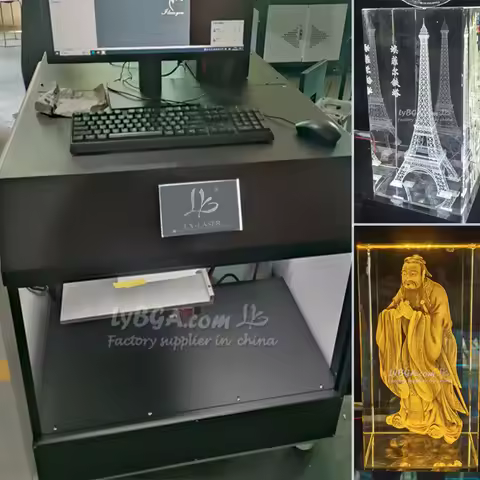 Laser 2D 3D Internal Engraving Machine Lathe LY-A02 Glass Crystal Ball Green Light 1W 6W Fiber Laser