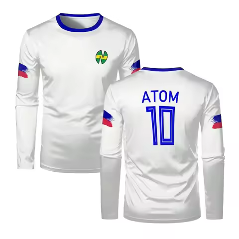 ATOM School Nansheng Olive And Benji Kits Soccer Jersey Animation Captain Long Sleeve Men's T-shirt
