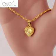 100% Original 18K Saudi Gold Women's Pawnable Necklace Gold Women's Necklace Women's Clavicle Chain Great Women Necklace Heart Shaped Solid Pendant Bamboo Chain Couple Necklace