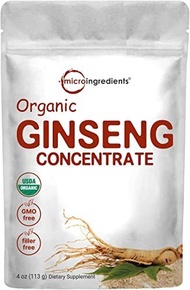 ▶$1 Shop Coupon◀  Maximum Strength Organic Korean Ginseng Root 200:1 Powder, 4 Ounce, Red Panax Gins