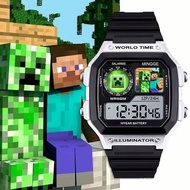 Minecraft smartwatch ​ Smart Watch Minecraft Digital Kids Watch Waterproof Game Time Student Sport W