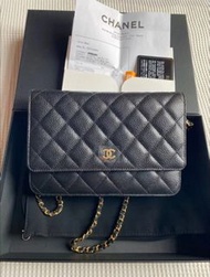 Chanel 黑金荔枝皮31開WOC