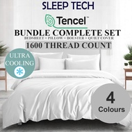 TENCEL Bedsheet Set with Quilt Cover, Lyocell, Tencel, 1600TC, Cooling Bedsheet