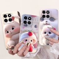 For Honor 200 Smart Case Cute Rabbit Cat Cartoon Soft Silicone Matte Cover For Honor X7C 4G 5G ALT-N