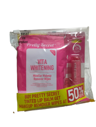 Pretty secret Lip balm Pink + Make up remover wipes 30s