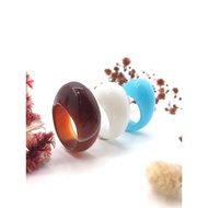 [Ring] Natural Striped Red Agate Dyed Ring