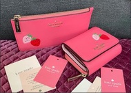 Kate spade♠️美國🇺🇸草莓🍓桃紅色/限量小羊皮卡包卡錢包系列