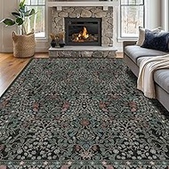 8x10 Washable Area Rugs for Living Room, Stain Resistant Vintage Rugs for Dining Room Under Kitchen 