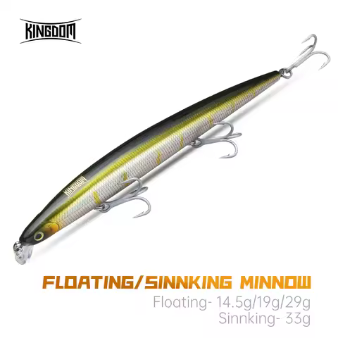 Kingdom Floating Fishing Lures 19g 14.5g 29g 33g Good Quality Artificial Minnow Hard Baits Wobblers 