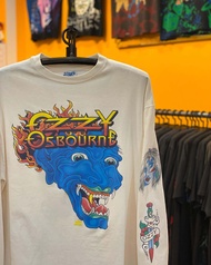 เสื้อยืดแขนยาวสไตล์อเมริกัน Vintage Japanese Ghost Head Ukiyo-e Tattoo Oversize Trendy Brand เสื้อผ้