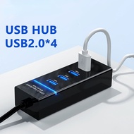 4 Port LED USB Hub Splitter USB 2.0 Hub Splitter USB3.0 Adapter Hub Multi-Port Socket Powered