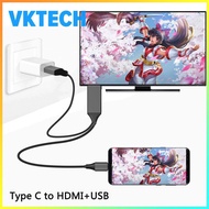 USB Type C to HDM-Compatible Cable 4K 60Hz UHD Mirroring Charging Cable Digital AV Video Adapter for Android Phone to TV Projector Monitor