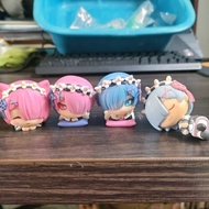 Official Bandai Re:Zero Anime Gashapon Figure - Rem & Ram Cute Sleeping / Cat Ear Ver. Miniature Col
