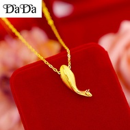rantai leher emas 24k Saudi gold pawnable necklace womens little dolphin pendant engagement jewelry
