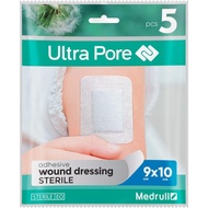 Medrull Ultra PORE Sterile Dressings 5 Pack, 9x10cm, Strong Adhesion, Protects Cuts & Scratches