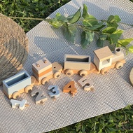 Wooden Train Track Set with Birthday Candles