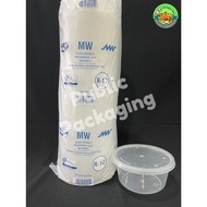 MW R12 - 12oz Round Disposable Plastic Food Container (50pcs±) / Bekas Makanan Bulat / Bekas Plastik