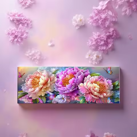 Big Size 5D DIY Diamond Painting Beautiful Peony Flowers Picture Diamond Embroidery Painting DIY Mos