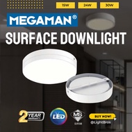 <SIRIM> MEGAMAN 15W 24W 30W SURFACE LED DOWNLIGHT CEILING SURFACE MOUNTED LED PANEL LIGHT LED Ceilin
