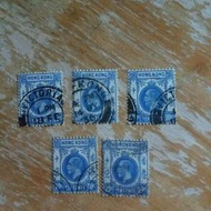 香港早期十仙五枚已銷郵票