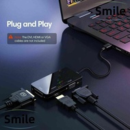 SMILE 3 in 1 Converter, Mini 1080P DP to HDMI/DVI/VGA Converter, High Quality For Computer Adapters Display Port Adapter Cable Suitable For 4k Laptops And Desktops
