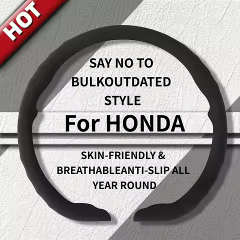Suede leather steering wheel cover suitable for Honda Jazz / Fit GK5, Honda City GM6, Civic FC, Civi