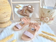 ANGEL CLCT - Wedges Bermotif Kotak Lucu - Sandal Wedges US70