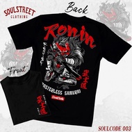 [Coupon] SoulStreet Clothing Code RONIN Black Handsome Print Simple Fashion Trend Popular T-Shirt