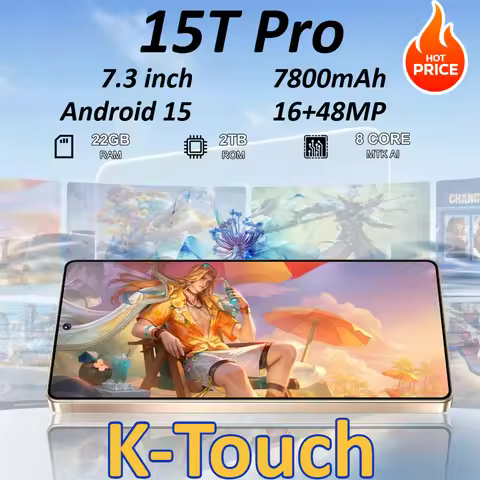 K-Touch 15T Pro Mobile Phones Android 15 Smartphone Cell phone 7.3 Inch 16+48MP Camera 22GB+2TB 7800