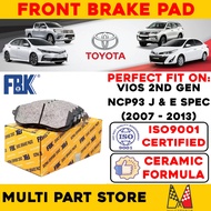 【FBK】NCP93 Front Brake Pad Vios Yaris